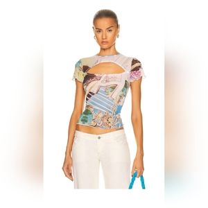 MIAOUx Paloma Elsesser Lace Back Tee Sz 2XL